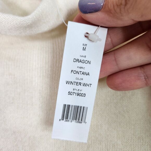 IISLI Sweater Womens Medium Winter White Dragon Sequin Sleeveless Cashmere Top - Picture 12 of 12